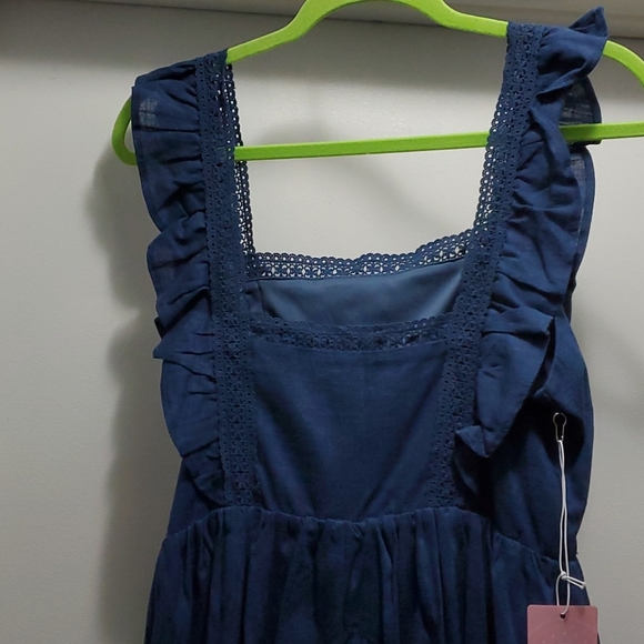 NWT Adorable Navy Blue Sleeveless Dress Sz L - Picture 3 of 5